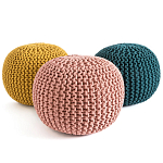Круглый вязаный пуф Pink Knitted Ball Pouf варинант исполнения - 2 | Loft Concept в Костроме
