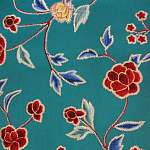 Обои с вышивкой ручной работы Flora Rio colourway on Liso Pine wool sateen варинант исполнения - 3 | Loft Concept в Костроме