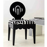 Дизайнерский стул с круглой деревянной спинкой Black and White Clover варинант исполнения - 5 | Loft Concept в Костроме