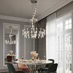 Люстра подвесная из металла с хрустальными прозрачными подвесками Quasar 81 варинант исполнения - 12 | Loft Concept в Костроме