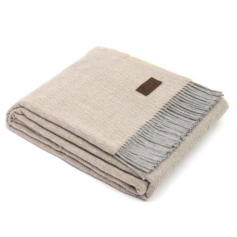 Плед GRIFONE 0004 Marzotto Бежево-серый в Костроме | Loft Concept 