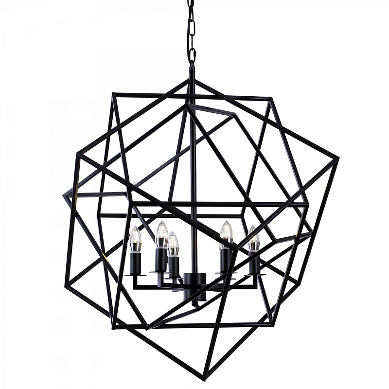 Люстра Cubist Small Chandelier Black Черный Люстра Cubist Small Chandelier Black Черный в Костроме | Loft Concept