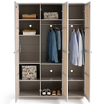 Шкаф с тремя дверцами из плетеного ротанга Tomio Wicker Furniture варинант исполнения - 5 | Loft Concept в Костроме