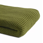 Плед из хлопка жемчужной вязки оливкового цвета Waffle Comfort варинант исполнения - 2 | Loft Concept в Костроме