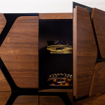 Высокий комод с узором из шпона на фасаде Sahara варинант исполнения - 4 | Loft Concept в Костроме