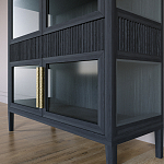 Витрина Primo со стеклянными фасадами и 2 ящиками Черный дуб варинант исполнения - 4 | Loft Concept в Костроме