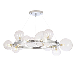 Люстра круглая подвесная с 15-ю прозрачными шарообразными плафонами из стекла Iona chandelier варинант исполнения - 5 | Loft Concept в Костроме
