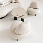 Кресло Vinsen обивка букле молочного цвета варинант исполнения - 3 | Loft Concept в Костроме