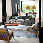 Кресло с каркасом из массива дуба Deniaud Oak Grey Armchair варинант исполнения - 6 | Loft Concept в Костроме