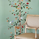 Обои с вышивкой ручной работы Floral Lattice Original colourway on wool sateen варинант исполнения - 1 | Loft Concept в Костроме