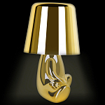 Настольная лампа фигурная золотого цвета с гладким абажуром Высота 16 см Sophia варинант исполнения - 7 | Loft Concept в Костроме