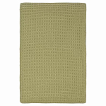 Плед из шерсти зеленого цвета с бахромой Waffle Comfort варинант исполнения - 1 | Loft Concept в Костроме