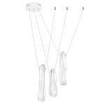 Подвесной светильник белого цвета с 3-мя изогнутыми плафонами Flow Loop варинант исполнения - 2 | Loft Concept в Костроме