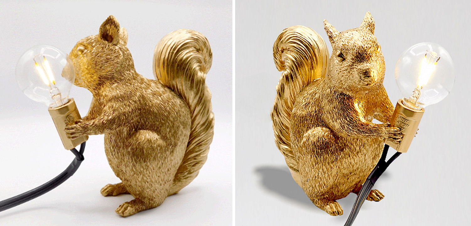 Настольная лампа белка Gold Squirrel Lamp - Loft-Concept в Костроме