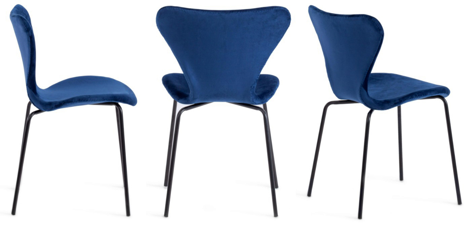 Стул Julissa Blue Chair флок Стул Julissa Blue Chair флок - Loft-Concept в Костроме