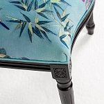 Стул из массива бука бирюзовый с изображением птиц и цветов Turquoise Chinoiserie Birds Garden Chair варинант исполнения - 5 | Loft Concept в Костроме