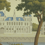 Обои ручная роспись Monuments of Paris Roberts on Sepia scenic paper варинант исполнения - 2 | Loft Concept в Костроме