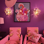 Картина Фламинго вышивка бисер Flamingo Beaded Wall Art варинант исполнения - 2 | Loft Concept в Костроме