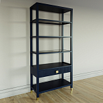 Стеллаж Elsa Dreams Blue со стеклянными полками и ящиком варинант исполнения - 1 | Loft Concept в Костроме