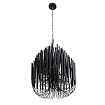 Люстра черная с несколькими ярусами деревянных палочек Bright Wooden Chandelier варинант исполнения - 3 | Loft Concept в Костроме