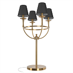 Настольная лампа на металлическом основании бронзового цвета с 4-мя черными конусовидными абажурами Dignity варинант исполнения - 3 | Loft Concept в Костроме