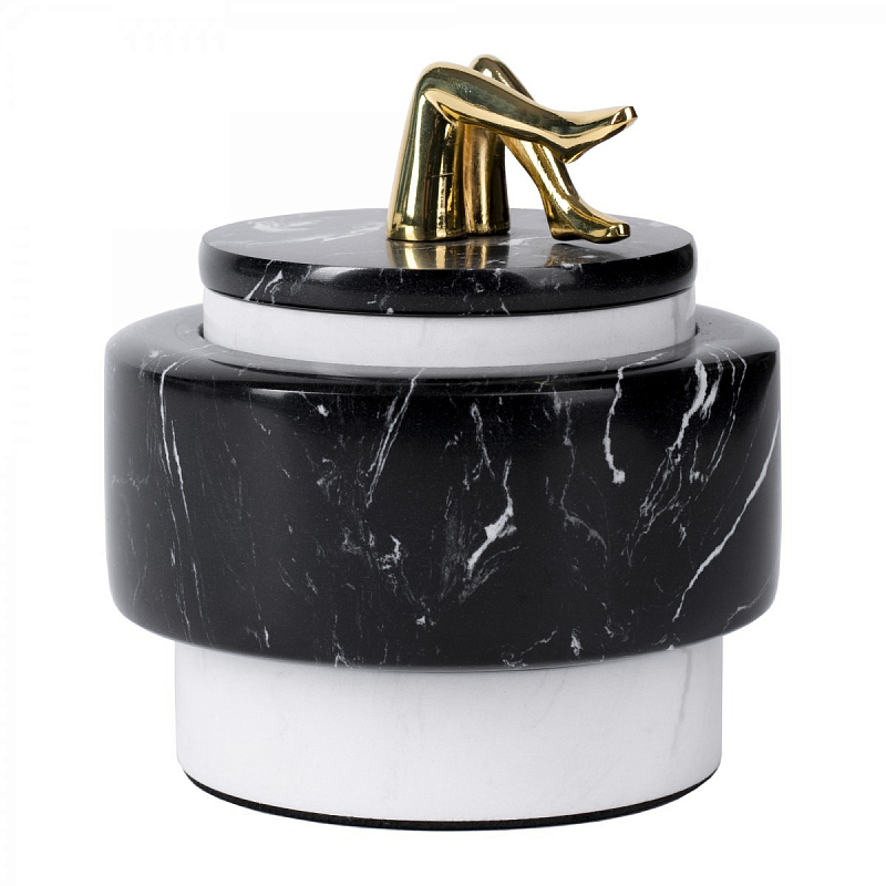 Шкатулка Kelly Wearstler SMALL MELANGE JAR Белый Черный Глянцевое золото Шкатулка Kelly Wearstler SMALL MELANGE JAR Белый Черный Глянцевое золото в Костроме | Loft Concept