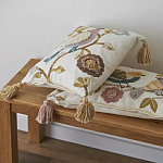 Чехол на подушку с кисточками и вышивкой птиц Ethnic mix Birds Square варинант исполнения - 5 | Loft Concept в Костроме