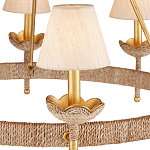 Люстра из кованого железа с отделкой плетеной веревкой и сусальным золотом Parisian Style варинант исполнения - 2 | Loft Concept в Костроме