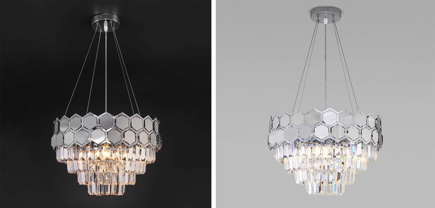 Люстра Hanging Hexagon Moira Chandelier chrome Люстра Hanging Hexagon Moira Chandelier chrome - Loft-Concept в Костроме