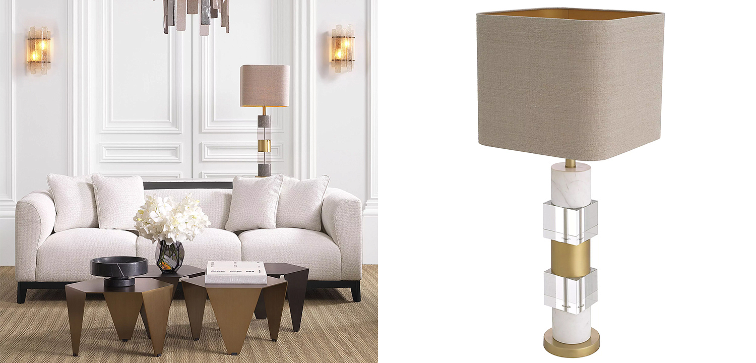 Настольная лампа Eichholtz Table Lamp Cullingham White Marble Настольная лампа Eichholtz Table Lamp Cullingham White Marble - Loft-Concept в Костроме