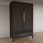 Шкаф платяной Primo с выдвижными ящиками шпон Темный орех варинант исполнения - 3 | Loft Concept в Костроме