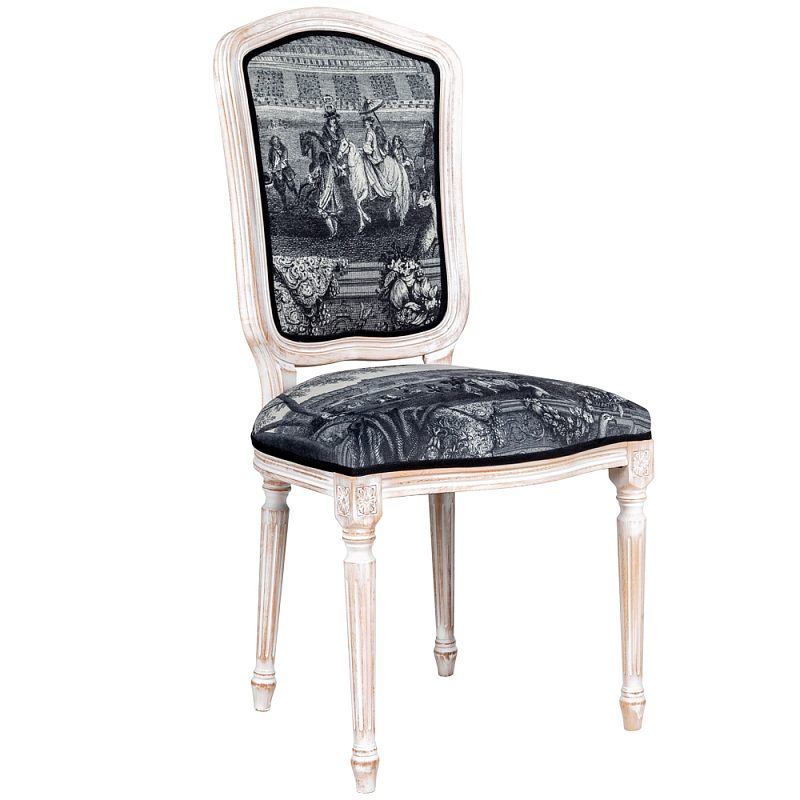 Стул Saint Germain Stool Черно-белый Белый винтажная патина Стул Saint Germain Stool Черно-белый Белый винтажная патина в Костроме | Loft Concept