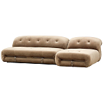 Дизайнерский угловой диван с велюровой светло-коричневой обивкой Fosse Sofa варинант исполнения - 2 | Loft Concept в Костроме