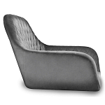 Барный стул со спинкой и подлокотниками на 4-х деревянных ножках Douglas Rhombus Серый Велюр варинант исполнения - 2 | Loft Concept в Костроме