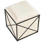 Пуф бежевый с черной металлической рамой Beige Pouf варинант исполнения - 3 | Loft Concept в Костроме