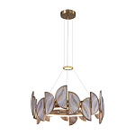 Люстра круглая с полукруглыми плафонами из искусственного алебастра в бронзовой оправе Marbella варинант исполнения - 3 | Loft Concept в Костроме