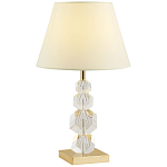 Настольная лампа с абажуром и основанием из хрусталя Neri Crystal Cubes Gold Table Lamp варинант исполнения - 1 | Loft Concept в Костроме
