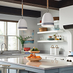 Подвесной светильник белый колоколообразный с декоративной обмоткой из веревки Hinkley варинант исполнения - 8 | Loft Concept в Костроме