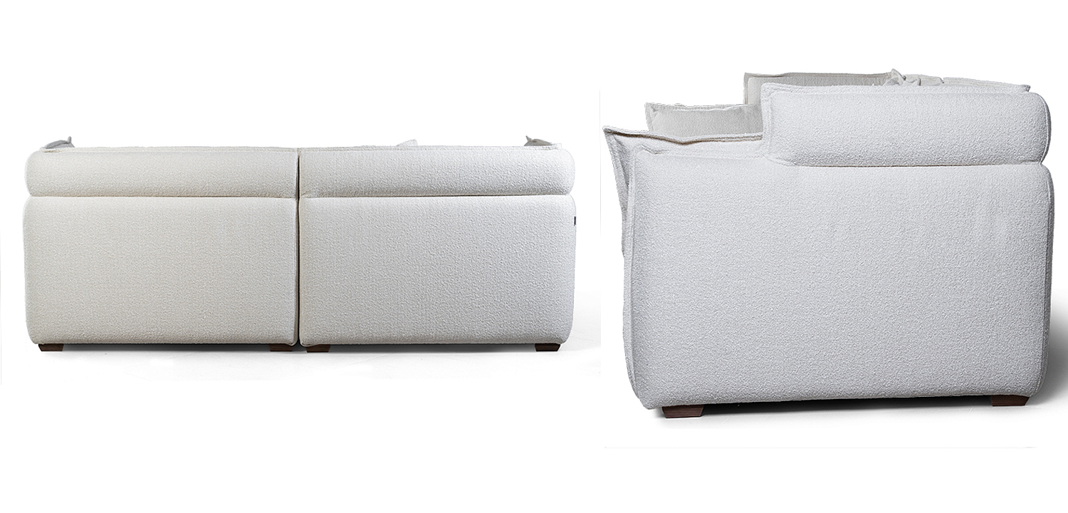 Диван с обивкой из ткани букле Salman Boucle White Sofa Белый Диван с обивкой из ткани букле Salman Boucle White Sofa Белый - Loft-Concept в Костроме