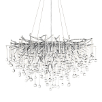 Люстра подвесная с прозрачными стеклянными подвесками в форме капель Диаметр 80 см Droplet Chandelier варинант исполнения - 1 | Loft Concept в Костроме
