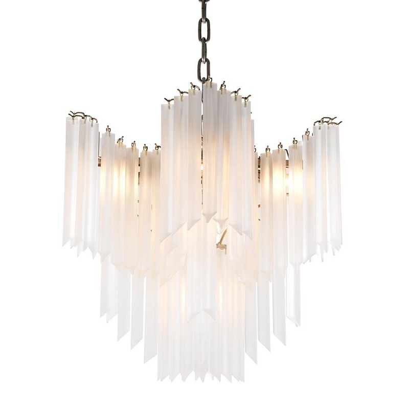 Люстра Chandelier Pulsar white glass Никель Золотой Белое матовое стекло Люстра Chandelier Pulsar white glass Никель Золотой Белое матовое стекло в Костроме | Loft Concept