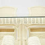 Комплект обеденный из ротанга Eloise grand white варинант исполнения - 3 | Loft Concept в Костроме