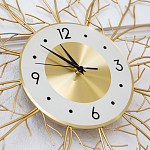 Часы настенные из металла золотые с белым циферблатом Current Time варинант исполнения - 2 | Loft Concept в Костроме