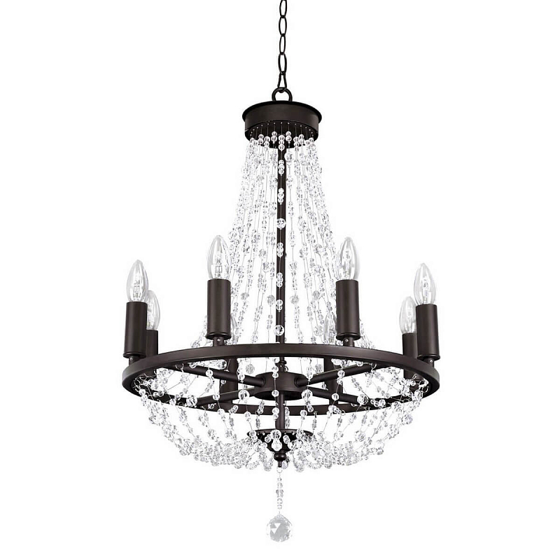 Люстра Brutal Crystal Chandelier 8 Черный Прозрачный Люстра Brutal Crystal Chandelier 8 Черный Прозрачный в Костроме | Loft Concept
