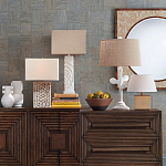 Настольная лампа с белым каркасом и тканевым абажуром Natural Stems варинант исполнения - 4 | Loft Concept в Костроме