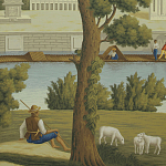 Обои ручная роспись Monuments of Paris Roberts on Sepia scenic paper варинант исполнения - 1 | Loft Concept в Костроме