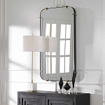 Зеркало настенное в черной металлической раме Mirror Cardinal варинант исполнения - 6 | Loft Concept в Костроме