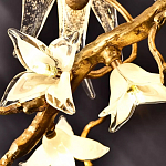 Люстра в виде золотой ветки с цветами и птичками Marvelous Garden варинант исполнения - 8 | Loft Concept в Костроме