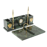 Настольный письменный набор из змеевика с подставкой под календарь Successful Leader варинант исполнения - 2 | Loft Concept в Костроме