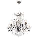 Люстра с хрустальными подвесками и металлическим основанием Диаметр 80 см Rococo Iron & Crystal Chandelier варинант исполнения - 2 | Loft Concept в Костроме